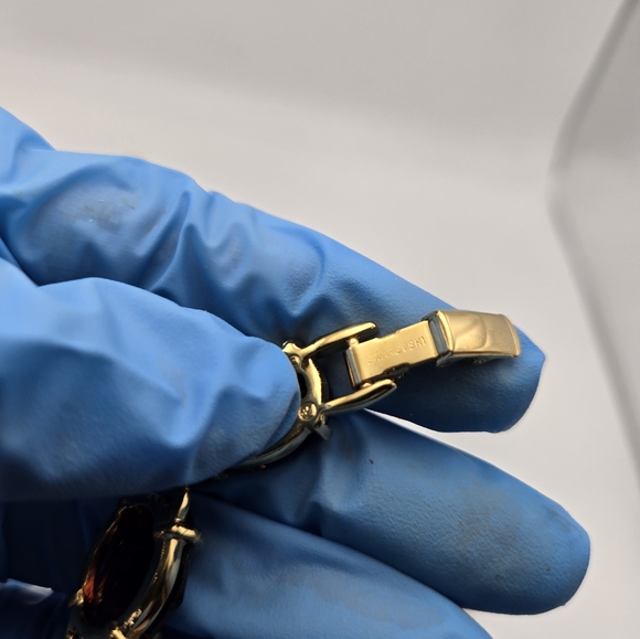 Swarovski Swan Crystal Set Necklace Bracelet Goldtone Glass Bezel Vintage Vtg - Picture 5 of 6